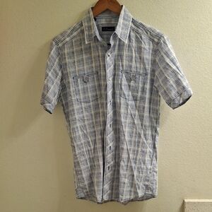 Zara Light Blue Plaid Casual Shirt